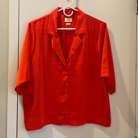 Aritzia Wilfred Beso Shirt | MARASCHINO RED | Size L - Picture 2 of 4